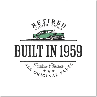1959 Retired Parts Retirement Birthday Posters and Art